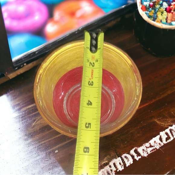 Vintage Yellow and Red Candy Decorative Glass Bowl Dish - Picture 7 of 7